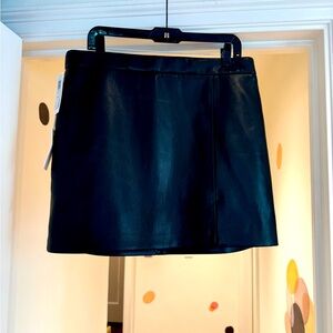New! Black Leather Mini Skirt